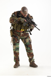 Whole Body Weapons-Rifle Man Pose with machine rifle White Army Athletic Bearded Studio photo references